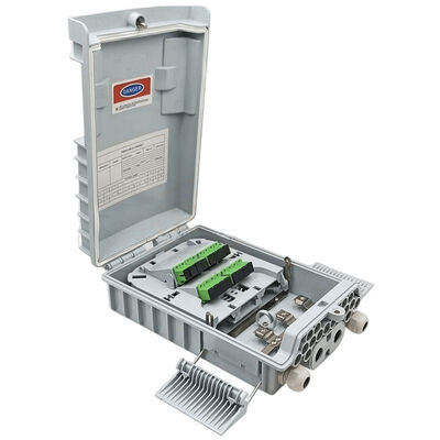 SM / MM 광섬유 분배기 박스 밝은 회색 1x8 PLC 분배기