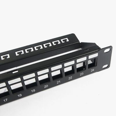 관리 바와 RJ45 네트워크 플러그반 24 공항 1U 요지 C5 / C5E C6