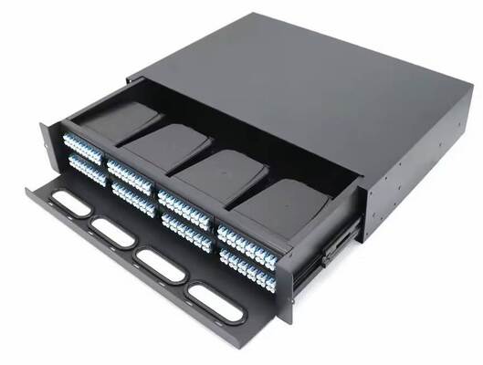 2U 192 코어 MTP MPO -LC 패치 패널 ODF 차시 부하 8 카세트용 슬라이딩 타입